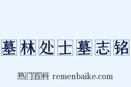 墓林处士墓志铭是什么意思的图片